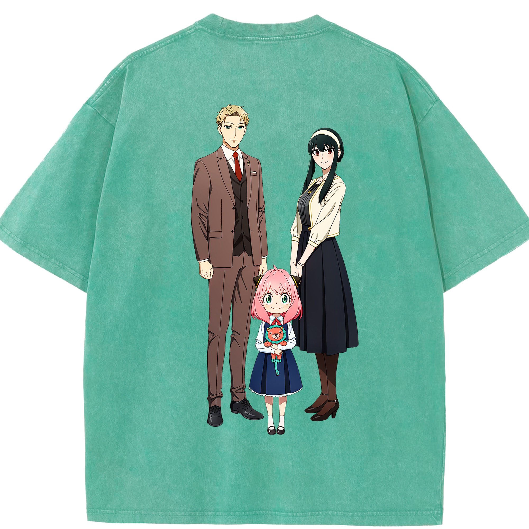 （画像用） SPY×FAMILY间谍家家酒 綿100% ヴィンテージ風 半袖Tシャツ（背面プリント）